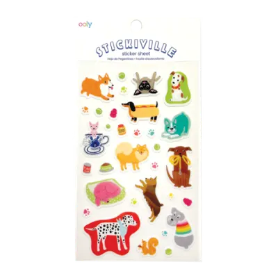 Abtibilduri vinil transparent Stickiville Quirky Dogs