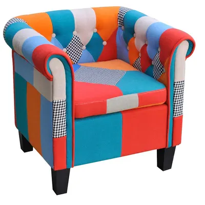 vidaXL Fotoliu cu model Patchwork, material textil