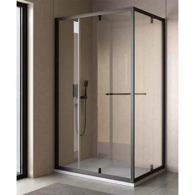 Cabina dus cu usa glisant, rotativ, 120 x 80 cm, negru mat, Kolpasan, Stellar Uni