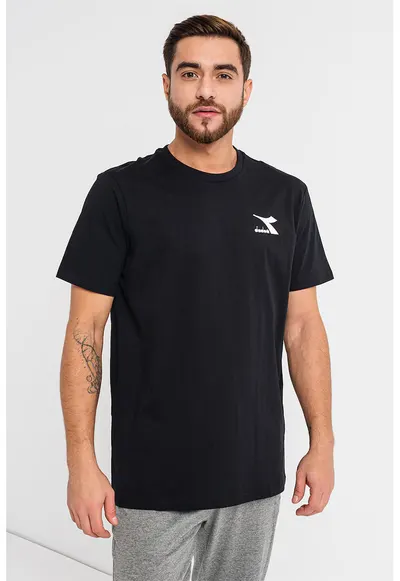 Tricou regular fit cu imprimeu Core - Negru