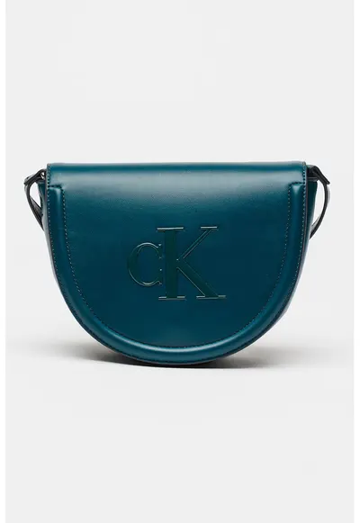 Geanta crossbody de piele ecologica cu clapa - Verde persan