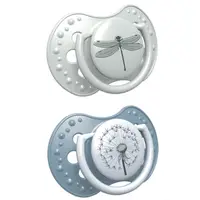 Suzete de silicon Lovi - Botanic, 0-3 luni, 2 buc, pentru baietei