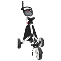 vidaXL Troler de golf Negru și Alb Aluminiu Pliabil