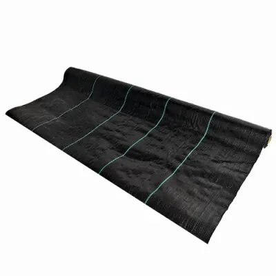 Folie antiburuieni/mulcire din polipropilena, MESTERINO PP10001100, 1 m X 100 m, densitate 100g/mp culoare neagra cu dungi, protectie UV