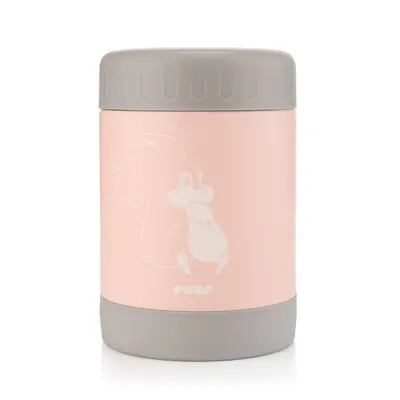 Cutie termica de mancare din otel inoxidabil Colour Design Roz, 300ml, Reer