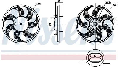 Ventilator radiator potrivit MERCEDES VIANO (W639), VITO MIXTO (W639), VITO (W639) 2.0D-Electric 09.03