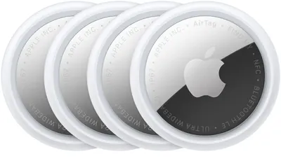 Tracker Apple AirTag (2nd Gen), 4 buc, alb/argintiu