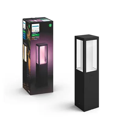 HUE 1743130P7 Lampa de gradina Impress LED 1200lm RGB 40cm Negru IP44