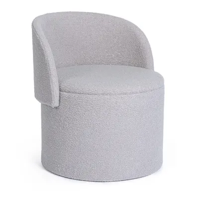 Puf gri deschis cu tapițerie din țesătură bouclé Anthea – Yes Everyday
