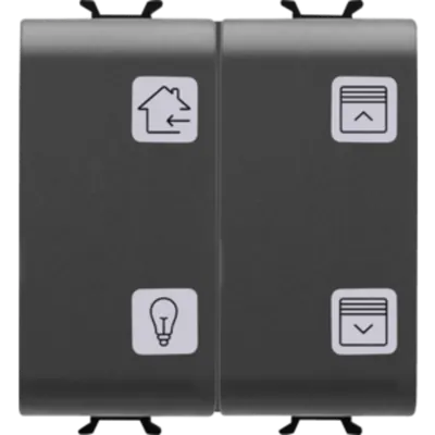 Push buton cu simbol interschimbabil - EASY - 4 canale - 2 module - NEGRU - CHORUS