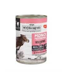 WIEJSKA ZAGRODA Hrană umedă monoproteică cu vită pentru pisici 12x400g