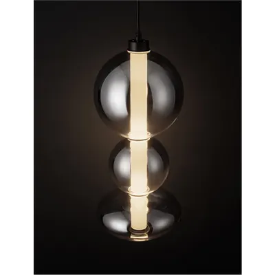 Lampa suspendata BALLY Triac Dimabil Mat Negru Metal & Fumuriu Gri Sticla LED 20 Wat 220-240 Volt 2686Lm 3000K IP20