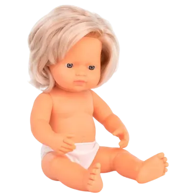 Papusa Bebelus european fetita 38 cm - Miniland