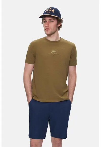 Tricou regular fit cu detaliu logo Fabio - Verde