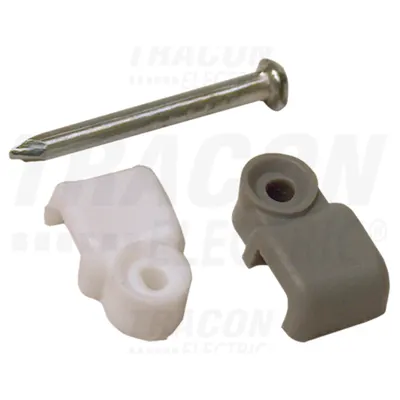 Clema fixare cu cui, cablu de telefon, alb, (20 buc) N0F-20 2,5×4,5mm, PE