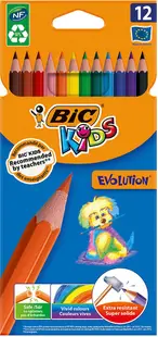 Creioane colorate BIC Kids Ecolutions 12 culori, flexibile