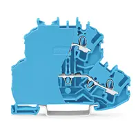 Double-deck terminal block; Through/through terminal block; with end plate; N/N; without marker carrier; suitable for Ex i applications; for DIN-rail 35 x 15 and 35 x 7.5; 2.5 mm²; Push-in CAGE CLAMP®; 2,50 mm²; blue