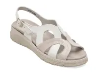 Sandale SUAVE albe, 12503, din piele naturala