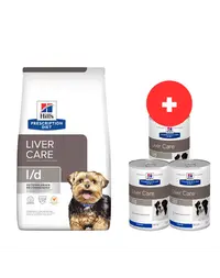 HILL'S Prescription Diet Canine l/d Liver Care 10 kg afectiuni hepatice + 3 x 370g hrana GRATIS