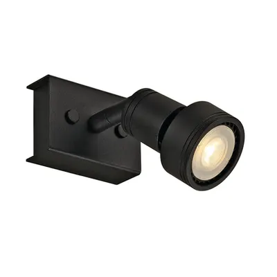 Corp iluminat TAVAN, PURI de perete Luminita GU10, capac negru singur, QPAR51, negru mat, max. 50W, cu inel deco