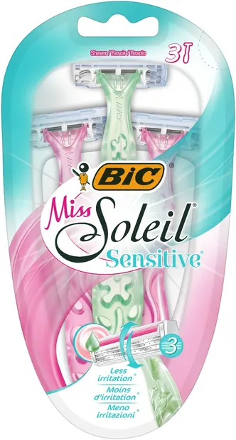 Pachet Aparat de ras Miss Soleil Sensitive, 3 bucati, BIC