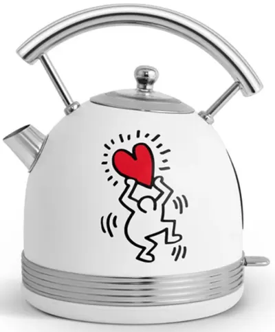 Fierbător electric Schneider - Keith Haring, 2200 W, 1.7 l, alb