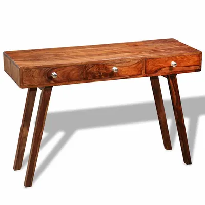 vidaXL Masă consolă cu 3 sertare, 76 cm, lemn masiv de acacia