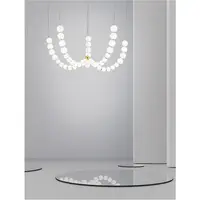 Lampa suspendata PERLA Auriu Metal & Opal Sticla LED 130 Wat 230 Volt 11376Lm 3000K IP20 Remote Control Included