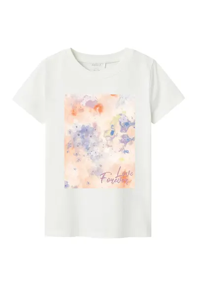 Tricou copii alb - bumbac organic - croiala regulata - decolteu rotund