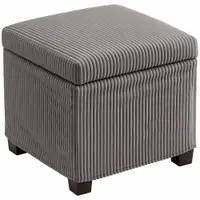 HOMCOM Cutie puf depozitare 30 L cu capac detașabil, puf ottoman cube umplutură din catifea groasă, 40 x 40 x 40 cm, gri | Aosom Romania
