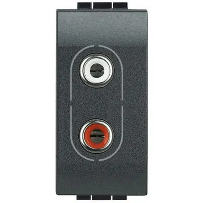 Conector 2 x RCA LiVinglight - Antracit - 1 modul