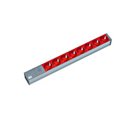 PDU19'' 8xSchuko, 2 m fisa C14, AL- Negru, prot. fuzibil 10A
