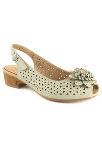 Pantofi dama decupati piele naturala X4X480016A B1 N - Verde