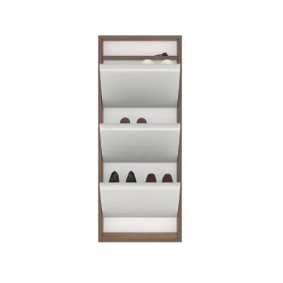 Pantofar HIDE RF140402, cu 3 rafturi, nuc, 50x15x124 cm