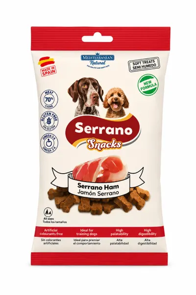 Recompense pentru caini Serrano Snacks cu sunca 100 gr