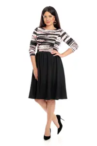 Rochie clos CI24003 negru/bej imprimeu, Cesy | marimea XL