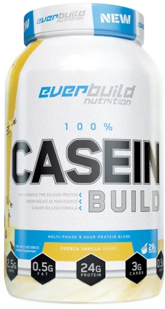 Ultra Premium 100% Casein Build, vanilie franceză, 908 g, Everbuild