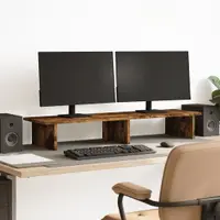 vidaXL Suport de monitor, stejar fumuriu, 100x27x15 cm, lemn compozit