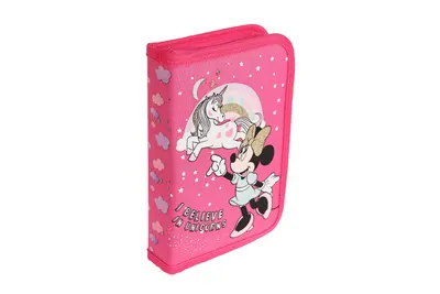 Penar 1 fermoar &amp; 2 flaps, 19.5x13x3.5 cm, 32 piese, echipat Minnie