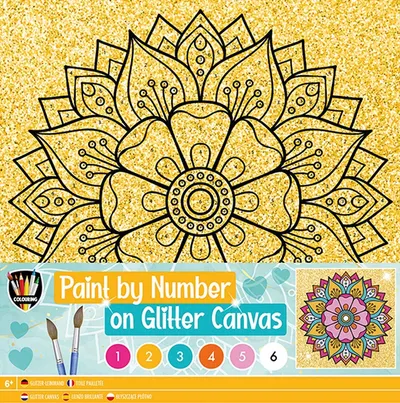 Set de colorat cu numere Grafix - Floare, 25 x 25 cm