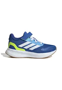 Pantofi sport Runfalcon 5 din plasa cu logo si velcro - Alb/Albastru royal/Verde lime
