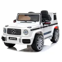 Masinuta electrica pentru copii Mercedes G63 AMG, 70W 12V, scaun tapitat, roti moi EVA, premium, alba