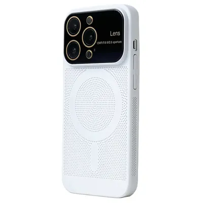 Husa Air Luxe, Perforatii si Protectie camera, Magsafe pentru iPhone 15 Pro, Disipare caldura, Alb Engros