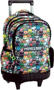 Ghiozdan cu roți GIM Minecraft - Chibi,cu bază din plastic