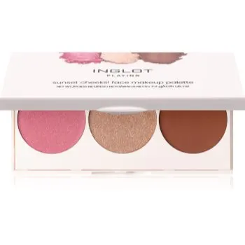 Inglot Face Palette iluminator, pudră bronzantă și blush