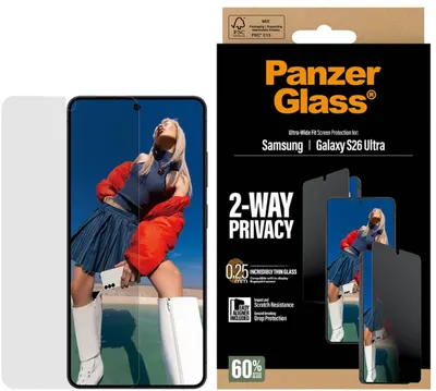 Protector de sticlă PanzerGlass – 2-Way Privacy, Samsung S26 Ultra
