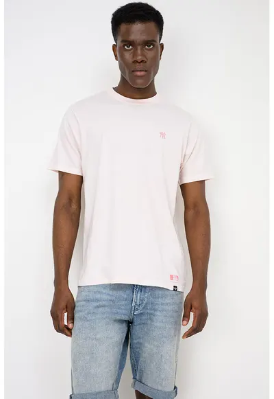 ’47 - Tricou cu broderie logo discreta Neyyan Base Runner - Roz deschis
