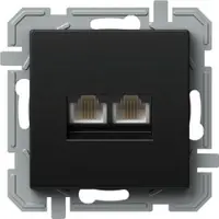Priza Date Tel Ks Dubla, 2x Rj11 6/4 Negru, Tem Modul Tem-Kq38bkxo-U