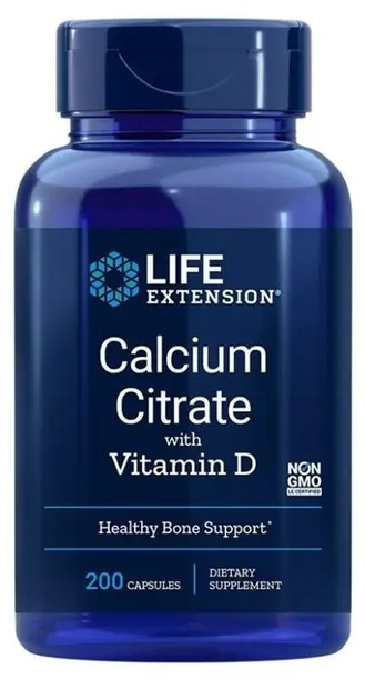 Calcium Citrate cu Vitamina D3, 200 capsule, Life Extension
