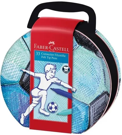 Carioci colorate Faber-Castell Connector - 33 de culori, fotbal